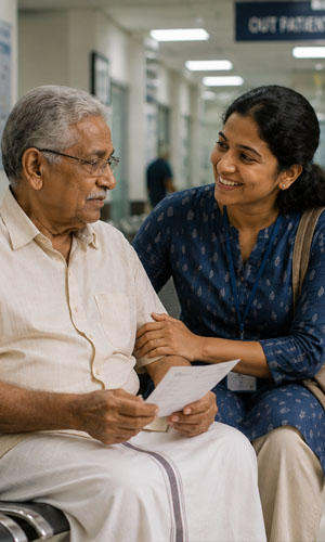 Priyappettavar companion supporting a loved one